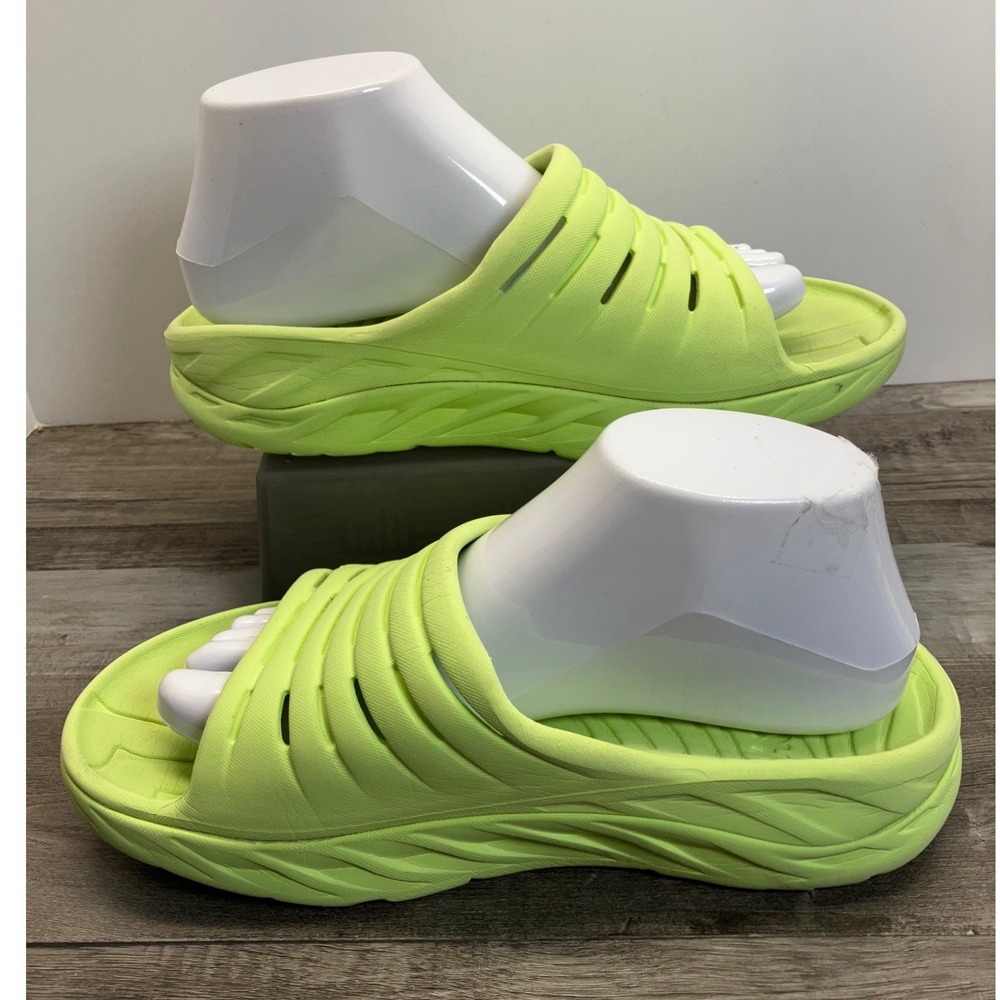 Hoka One One Ora Recovery Slide 2 Lime Green Neon Womens Size 8 Sandals - Picture 2 of 7